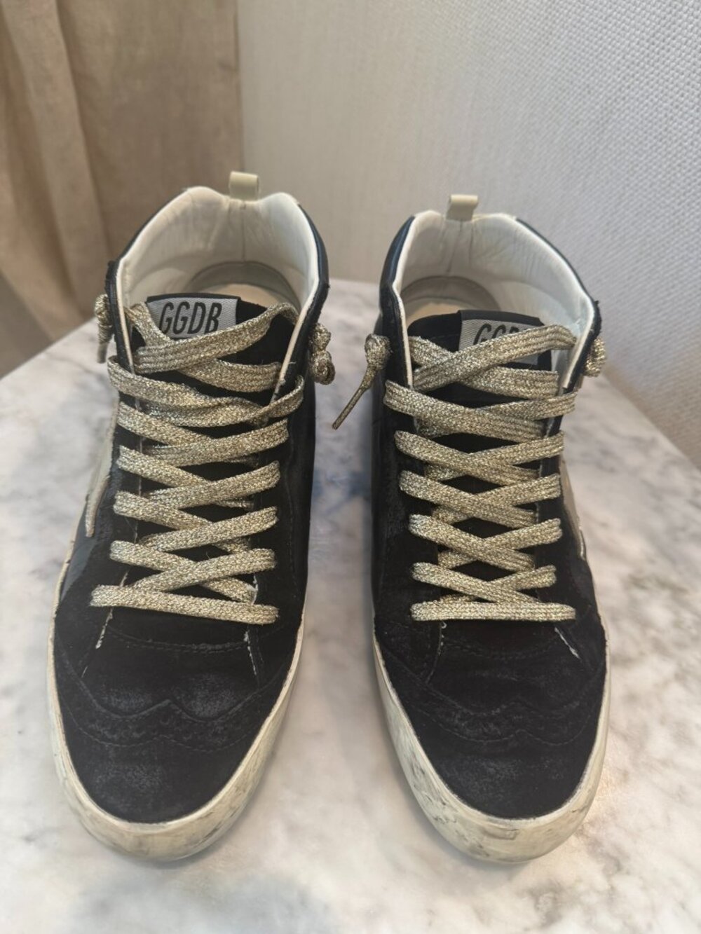 Golden Goose Mid Star Suede Sneakers Brown Distressed Skate Shoes